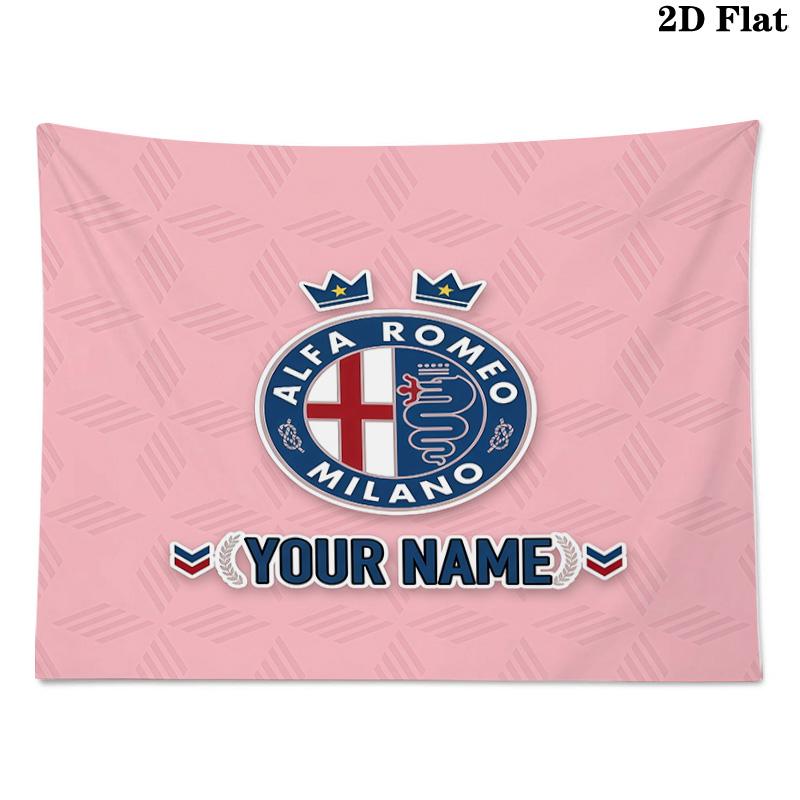 Custom Name Alfa Romeo Printed Tapestry – Wall Hanging for Bedrooms, Dorms, and Home Decor
