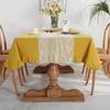 Modern Simple Solid Color Cotton Washed Cotton Contrasting Color Ruffle Edge Lace Table Flag Coffee Table Tablecloth Dining Table Cloth