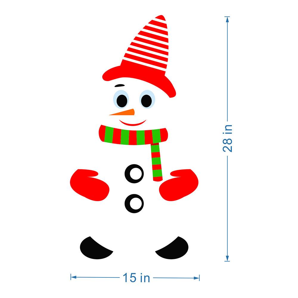 Magnetic Refrigerator Stickers with Snowman Image for Christmas. Christmas Decoration.