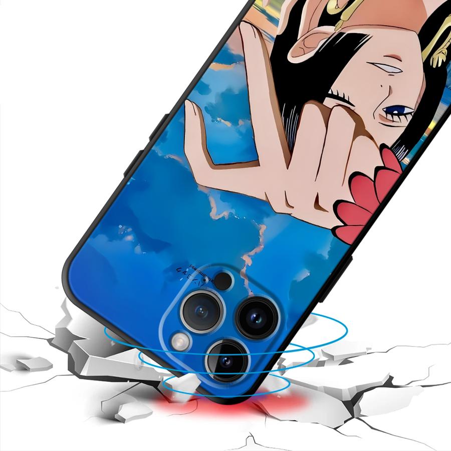 Чехол One Piece Luffy Boa·Hancock для iPhone 13 12 11 17 Pro Max 17Air XR 15 16 14 Plus 7 8 XS Max Черный Мягкий Чехол для Телефона