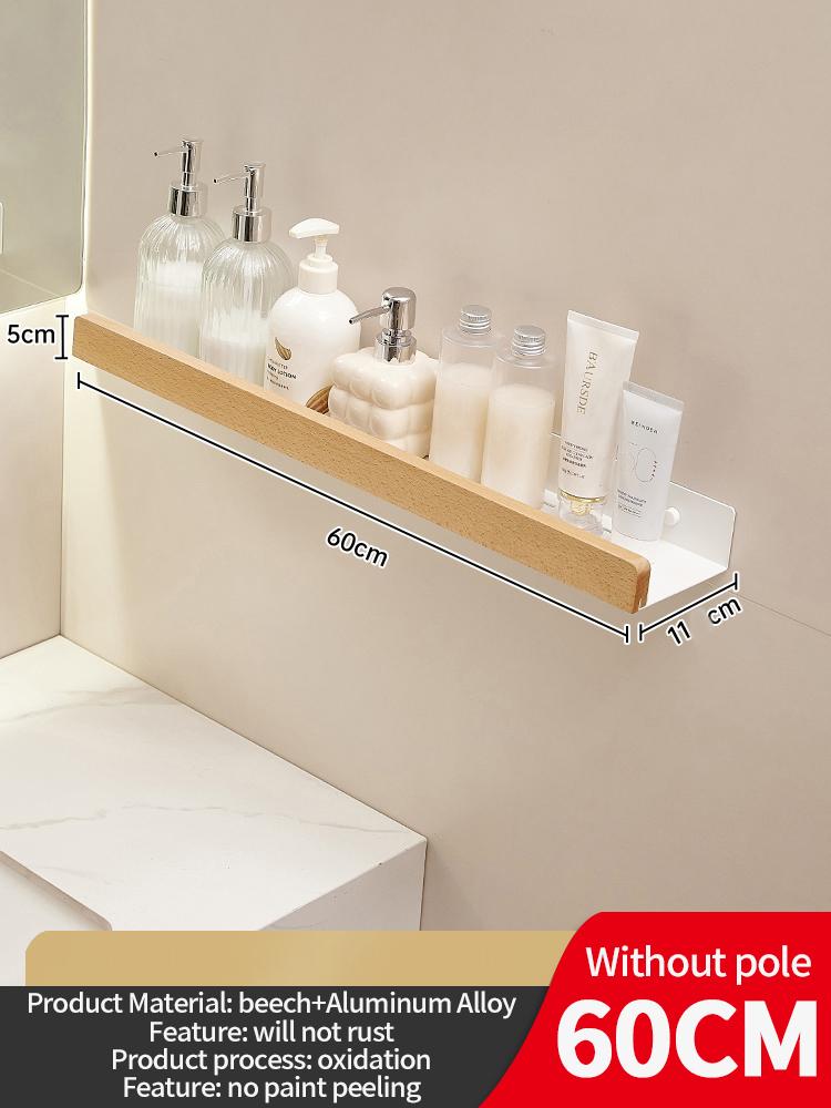 Wood Aluminum Waterproof for Bathroom Shelf Shelves Shampoo Makeup Storage Holder Accessories Kitchen Sorage Bath Accessories