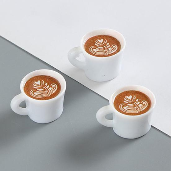 40Pcs Mini Resin Coffee Cups Statues Vivid Appearance Micro Landscape Ornament DIY Crafts Lightweight Dollhouse Decor