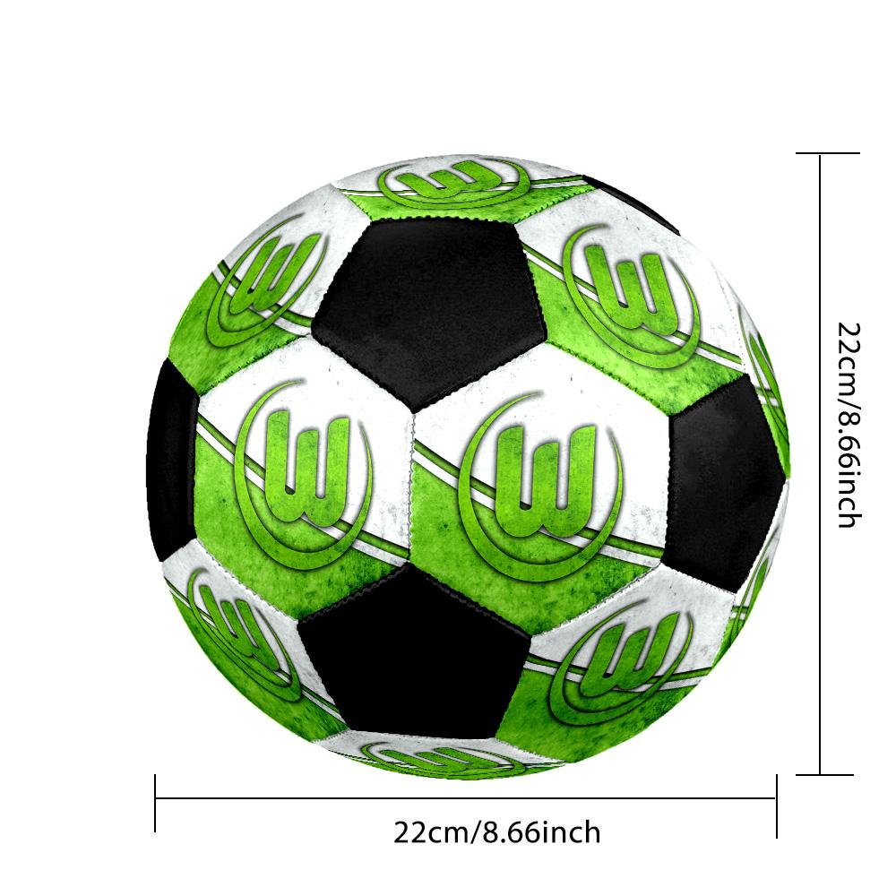 VfL Wolfsburg Soccer Ball Colorful All Ages Machine Stitched PVC Competition Ready Durable High-Bounce.SIZE5