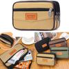 Stylish Canvas Mobile Phone Bag for Men Belt Handbag with Large Capacity and Layered Zipper Closure