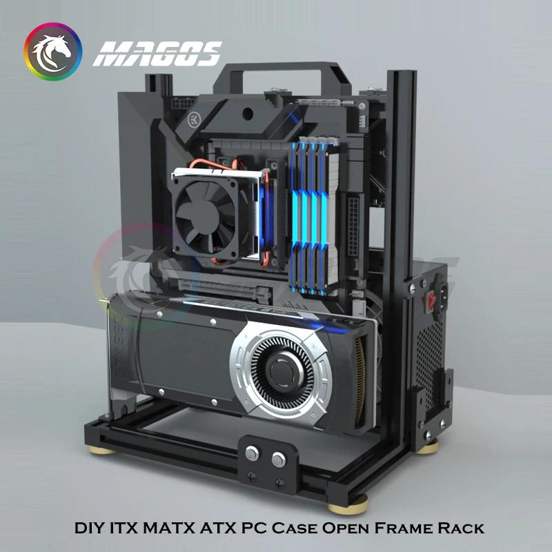 Сделай сам Игровой шкаф МОД ITX MATX Корпус ПК Открытая рама Алюминиевый Креативный ATX Башня Настольный Игровой Компьютер Шасси Стойка