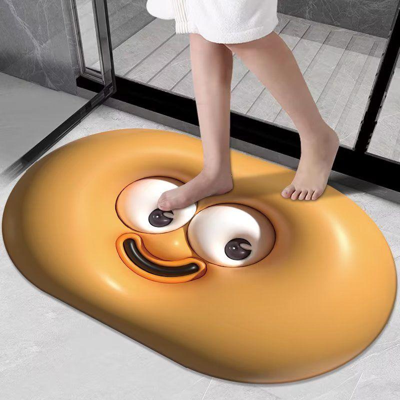 Забавный и милый впитывающий коврик для ванной комнаты, унитаз с диатомовой грязью, нескользящий коврик для ног на дверь унитаза, коврик для ног унитаза