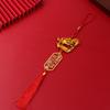 1pcs 2026 Year Of The Horse Golden Plastic Zodiac Horse Pendant Lucky Spring Festival Home Car Hanging Ornaments New Year Gifts