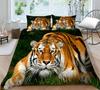 Комплект постельного белья с изображением животных джунглей, пододеяльник свирепый зверь, 2/3 шт., EU135 * 200, для спальни для мальчиков, быстросохнущее, мягкое, на молнии, украшение для дома