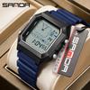 SANDA 6307 New Men's LED Electronic Watch Waterproof Sports Alarm Clock Multi functional Student Fashion Electronic Watch Gift