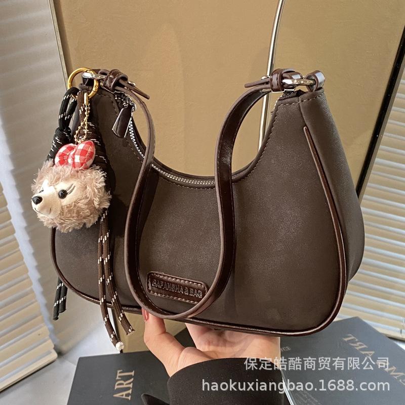 Niche design bag women's large capacity 2025 new autumn and winter retro shoulder underarm messenger bag commuter dumpling bag