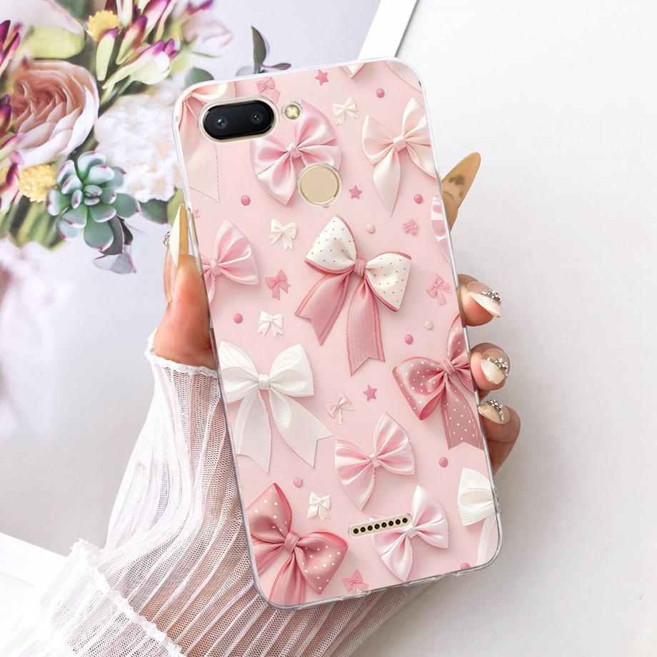 For Xiaomi Redmi 6 6a 6 Pro / Xiaomi Mi A2 Lite Phone Case Luxury Flower Butterfly Cartoon Bow Pattern Soft Silicone Back Cover