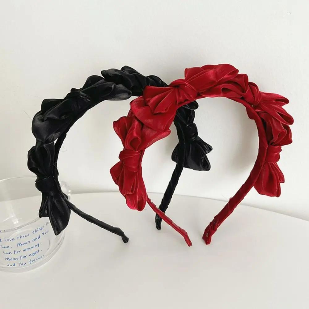 Головные уборы Женская повязка на голову Аксессуары для волос Шелковая повязка для волос Аксессуары для волос Бант Повязка для волос Дамы