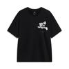 Li Ning X Cyril Artist Collaboration Series American Vintage Letter Print Loose Straight Short Sleeve T-Shirt Unisex T-Shirt Black AHST851-1