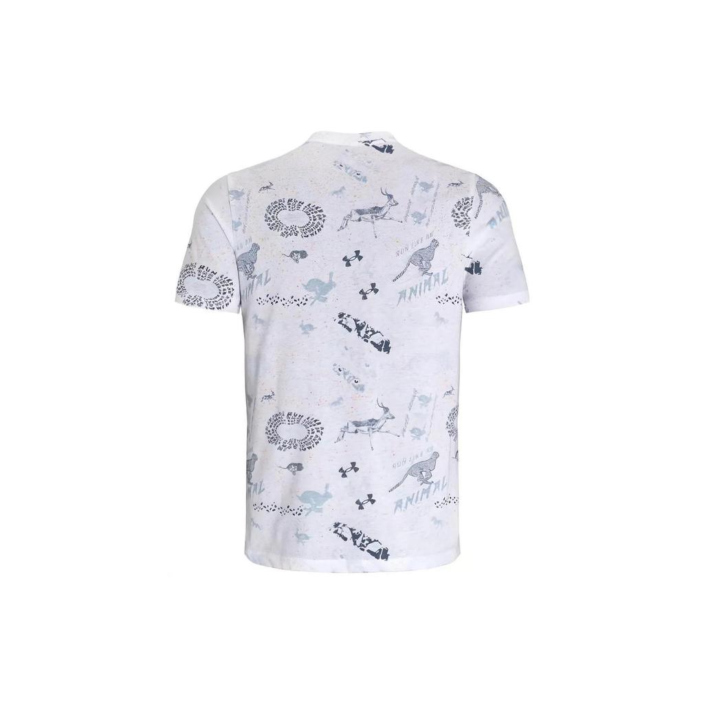 Under Armour RUN LAA T-Shirts Men's White Crew Neck Moderate Straight Fit (Unisex) T-Shirts 1379301 100