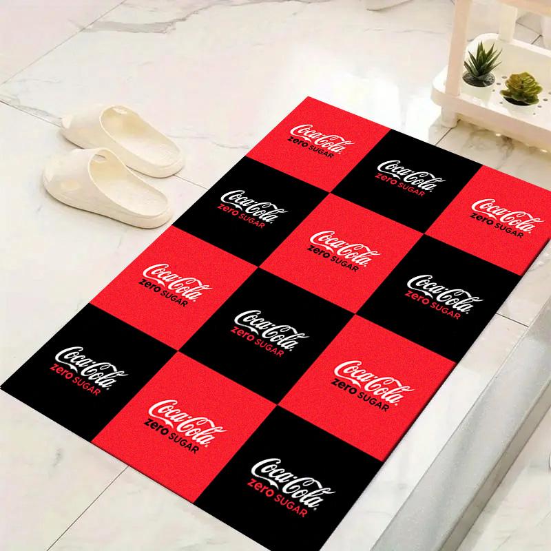 Red Cola Carpet Rug for Living Room Bedroom Home Sofa Decoration, Kids play Non-slip Floor Mat