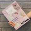 For iPad Air6 Case New Cartoon Kitten Pattern iPad Case for iPad Pro11 Pro13 2024 2022 10th Air4 Air5 10.9 Air1/2 6th 5th 9.7 with Pencil Holder
