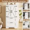 Kitchen cabinet in country style, with 2 drawers and adjustable shelves, suitable as storage furniture for kitchen, dining room and living room, white