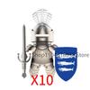 V1002 Средневековые лучники Рыцари Замковые стражники Паладины Рыцарь Черные орлы Рыцари Тяжелая броня Строительные блоки Аксессуары Игрушки