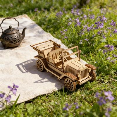 3D деревянная головоломка «Вневременной автомобиль» Сделай сам Деревянная миниатюра Идеально подходит в качестве подарка на День рождения, Хэллоуин, Пасху, Рождество или на Новый год