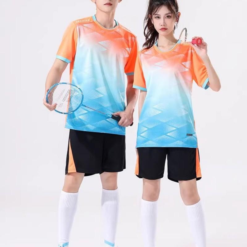 Volleyball Uniform Set Men Women Sports Training Badminton Jersey Striped