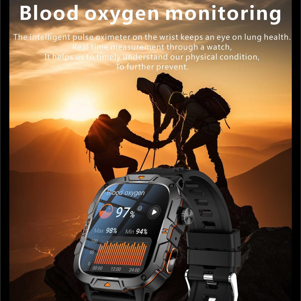 2025 Новые Смарт-часы Военного Класса Мужские 1.96" AMOLED 5ATM Водонепроницаемые Спортивные Фитнес-трекер BT Звонки Смарт-часы Женские Для IOS