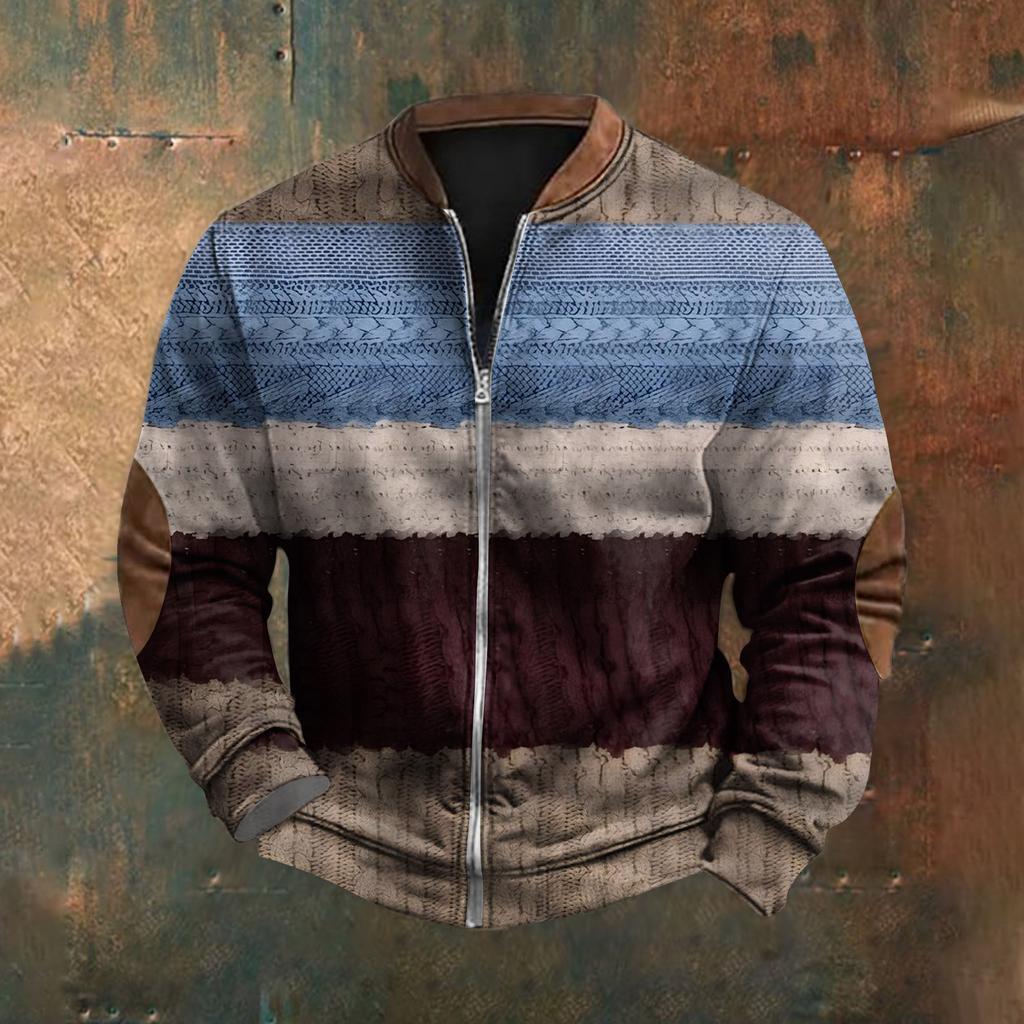 Мужская повседневная толстовка в стиле ретро с градиентным принтом