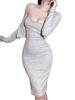 Чистое Желание Ремень Bodycon Короткое Платье Элегантное Сексуальное Ночное Белье Женский Халат Стройные Платья С Круглым Вырезом Горячее Сексуальное Корейские Женщины ZFE8