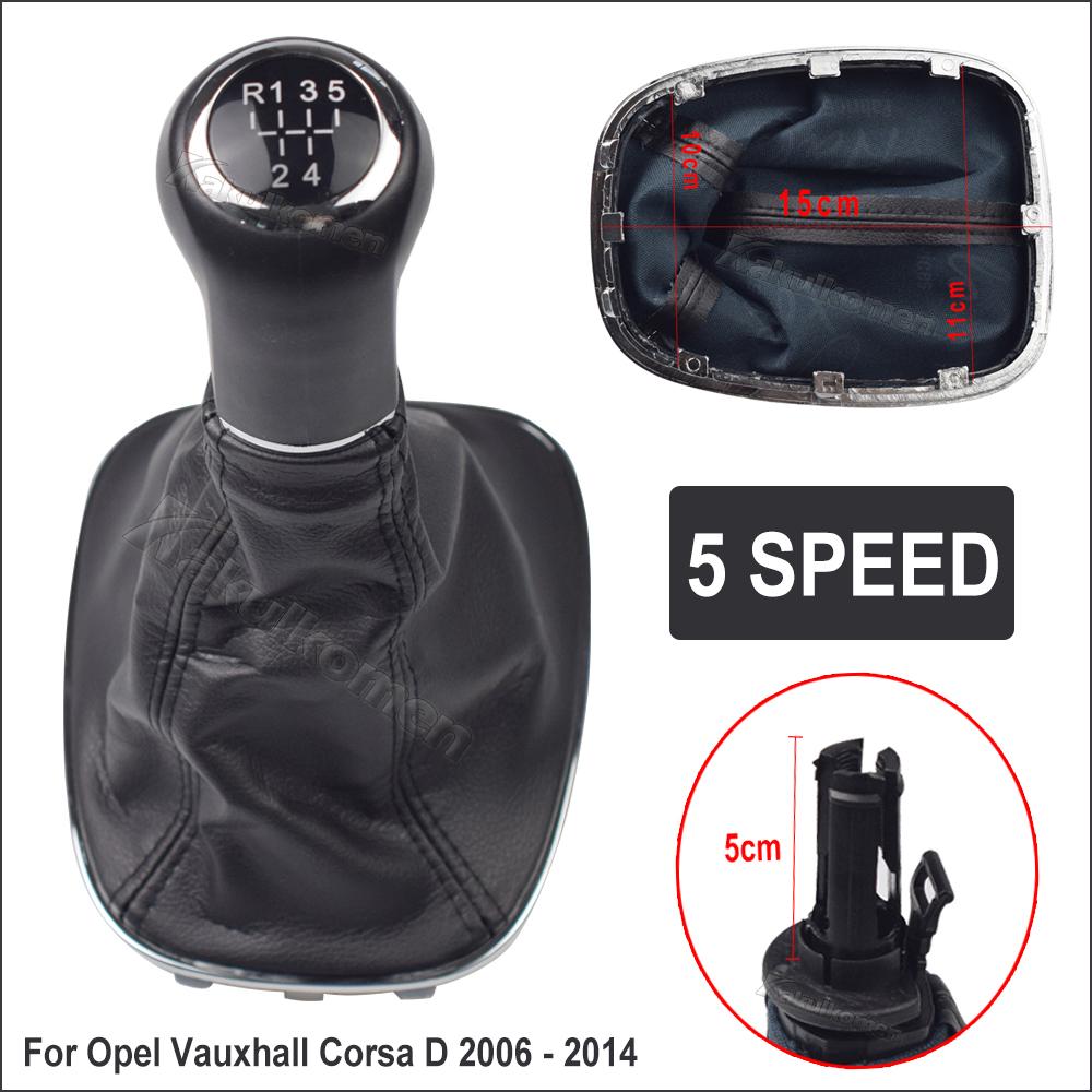 5/6 Speed Gear Shift Knob Handle with Gaitor Boot Cover Manual Fit For Opel Vauxhall Corsa D 2006 2007 2008 2009 2010 2011-2014