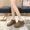 Модные новые теплые плюшевые однотонные женские зимние ботинки 2024 года, горячая распродажа, износостойкие зимние ботинки с толстой подошвой, повседневные удобные ботинки