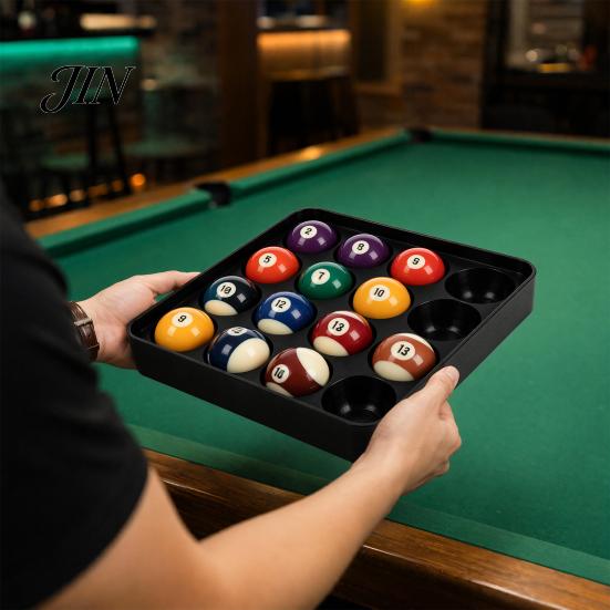 Pool Ball Tray Billiard for 16 Balls, 3D Printed Raised Edge Holder Holder, Snooker Carrying Storage Tray, Table Accessories