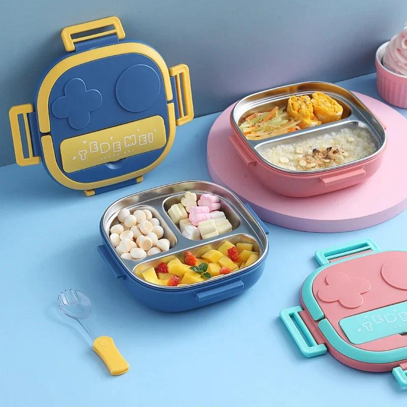 304 Stainless Steel Portable Lunch Box Bento Box for Baby Child Student School Thermal Food Container for Outdoor Camping Picnic