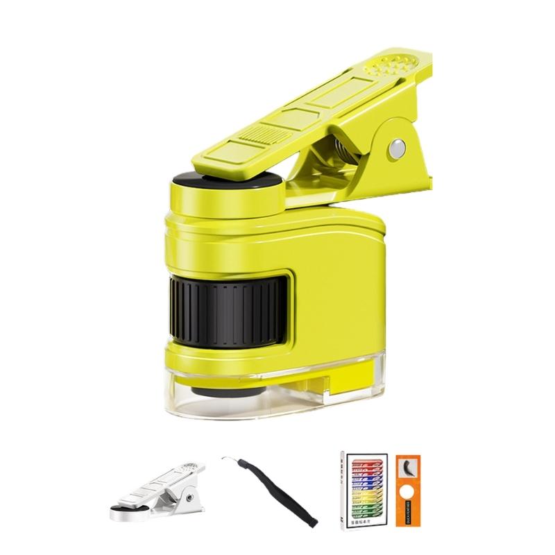 Children Educational Microscope Portable Design with 10X 30X 60X Magnification and Phone Clip for Classroom Learning