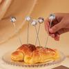 4Pcs 304 Stainless Steel Fruit Stick Shell Pearl Design Wine Needle Cocktail Pick  Bar