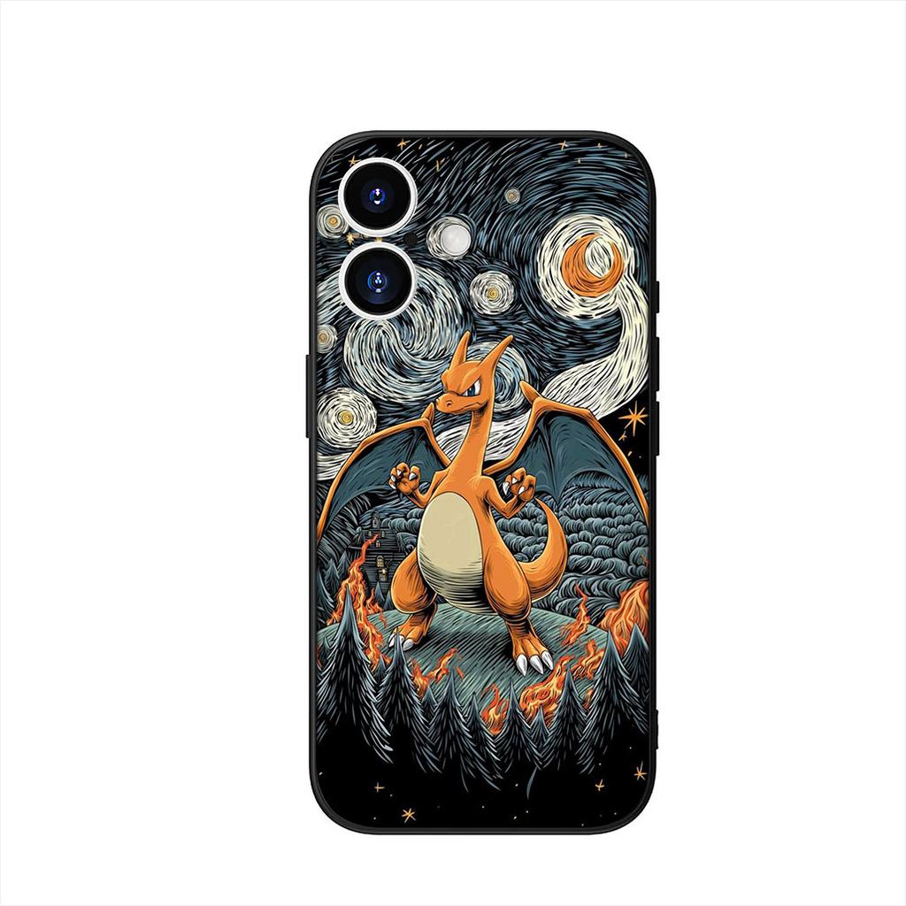 Чехол для телефона P-Pokemons Charmander P-Pikachus для Apple iPhone 16 15 14 Plus 13 12 Mini 17 Pro Max + 16E Air 16+ ProMax
