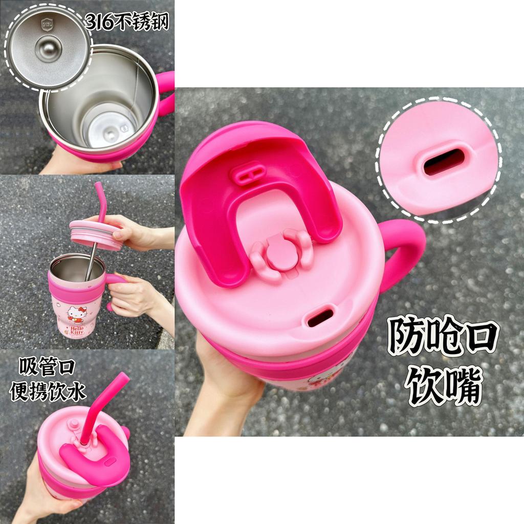 Милая Кружка-соломинка из нержавеющей стали Hello Kitty Для Девочек Мультяшный Дизайн Портативная И Высококачественная