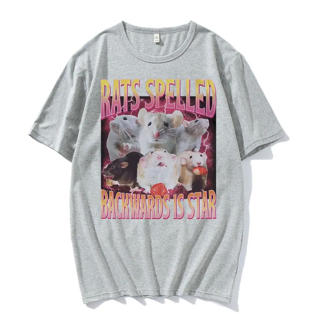 Funny Rats Spelled Backwards Is Star Printed Tshirts Fashion Short Sleeve T Shirt Women Casual Tshirt Streetwear Y2K