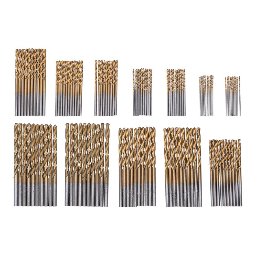 120pcs 1/1.5/2/2.5/3/3.5mm Twist Drill Bits Six Sizes Ti Plated Drill Bits Wood Drilling