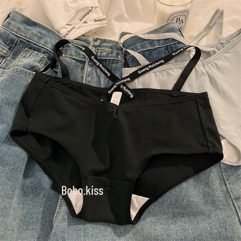 French Sports Sexy Mid-Waist Cotton Underwear for Women