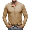 Men'S Button Up Long Sleeved Fashionable Casual Sports Top