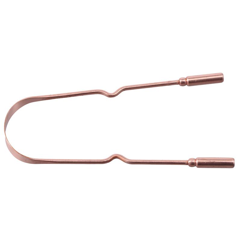 Pure Copper Tongue Scraper Oral Cleaner Brush Fresh Cleaning Hygiene Care Tools