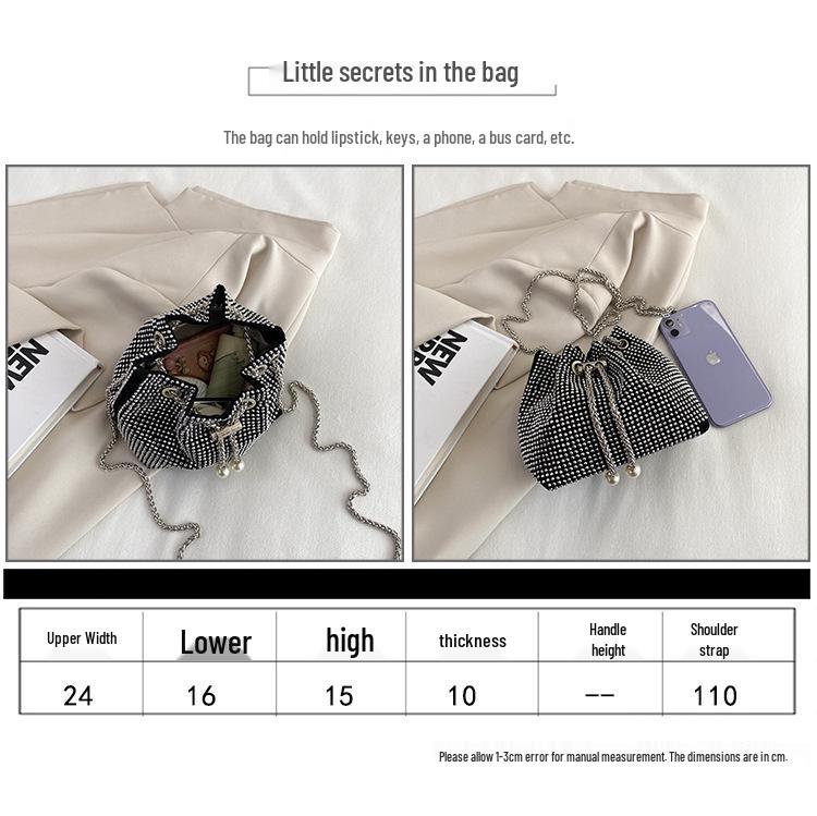 High-End Single Shoulder Bucket Bag: Versatile Summer Crossbody with Chain & Drawstring Design