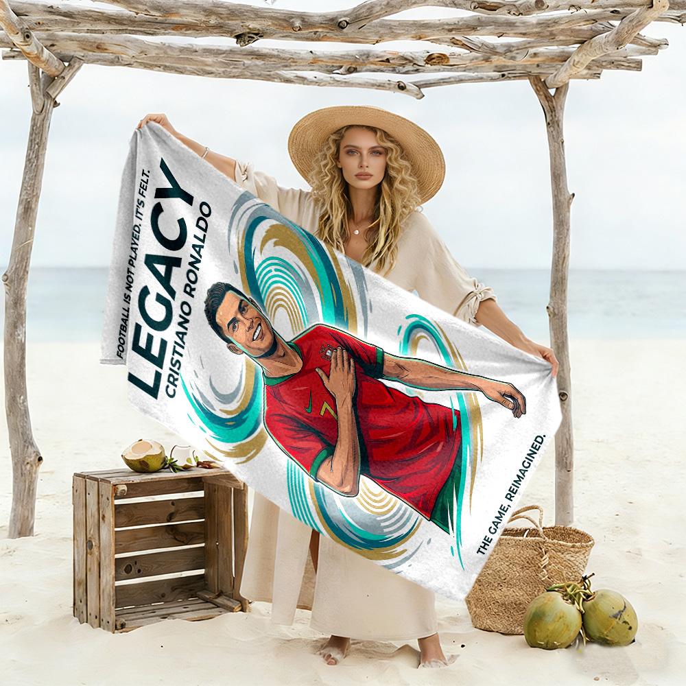 Ronaldo's Legacy Football Beach Towel Super Soft & Absorbent Comfortable Lightweight