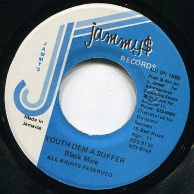 7-дюймовая пластинка BLACK MICE - Youth Dem A Suffer NONE Jammy's Records 1995 Ямайка Регги, Ска и Даб Б/У