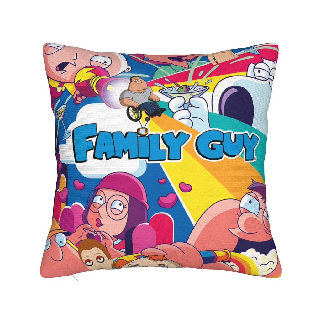 Decorative Pillow Cover F-Family Funny Guy Merch Seater  Pillow Case Cover Zipper Multiple Sizes