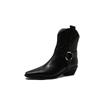 2024 New Autumn Women Boots Pointed Toe Women Shoes Chunky Heel Ankle Boots Winter Western Boots Cowboy Boots Genuine Leather