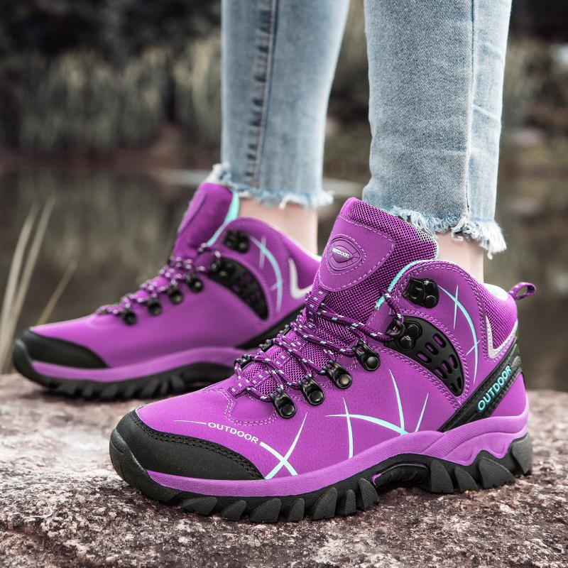 Large Size 46 Super Warm Men's Hiking Boots Winter Trekking Tourism Shoes Wear-resistant Tactical Sneakers Women Mountain Boots