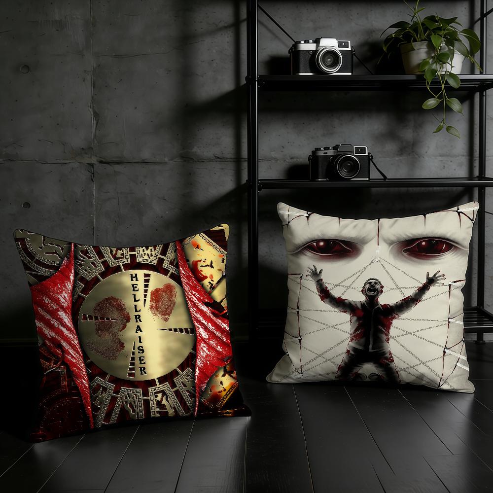 HHellraiser Horror Movie cushion cover Birthday Anniversary Gifts Double Sided Printed Zipper Cushion Cover Soft Skin Bedding