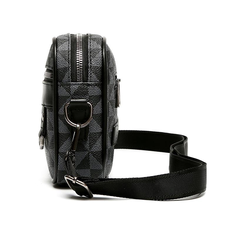 Повседневная деловая сумка через плечо для мужчин, сумка через плечо из искусственной кожи, маленькие сумки через плечо, дизайнерские мужские сумки на ремне в квадратную клетку