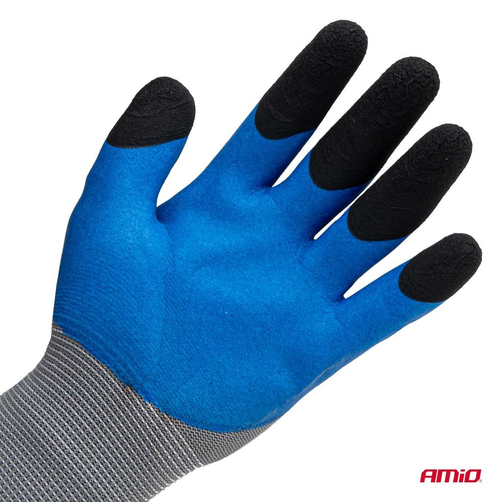 Polyester foam coated protective gloves 3/4 size 9 3131X 4pcs AMIO-04644