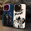 Крутой чехол для телефона Daft Punk для iPhone 17 16 15 14 13 12 11 Pro Max Plus Серебристый конфетный Матовый чехол